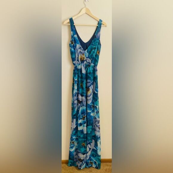 NWT Show Me Your MuMu Kendall Maxi Dress - Blue Magnolia Small - Picture 9 of 10